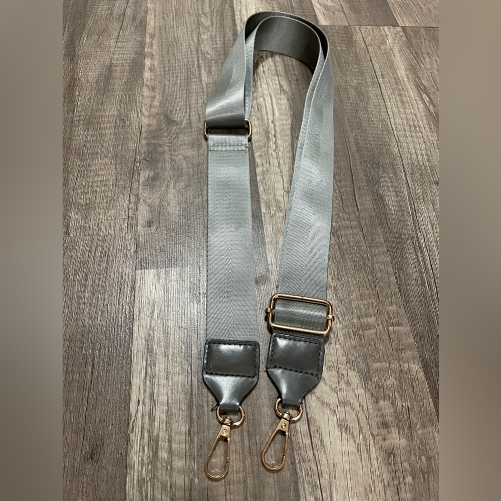 Nylon silver grey bag strap replacement crossbody adjustable Y2K Lagenlook